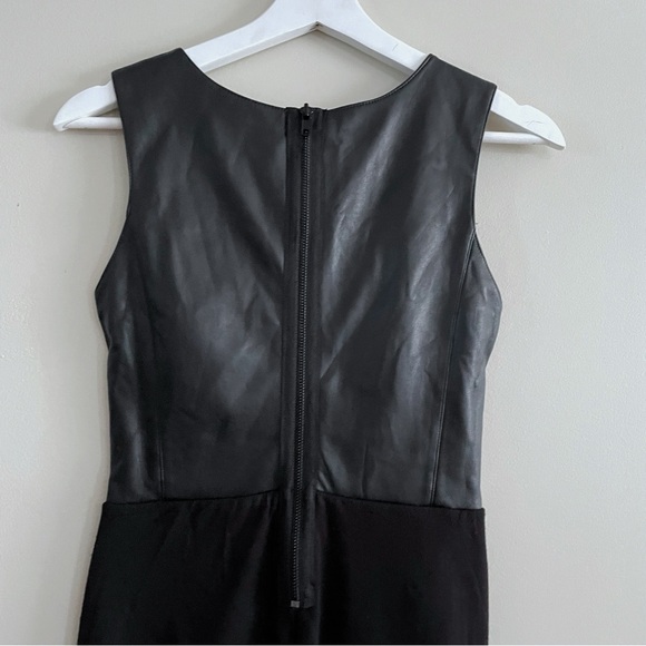 Bailey 44 Faux Leather Scalloped Black Dress, Women Size 2 - Picture 5 of 10